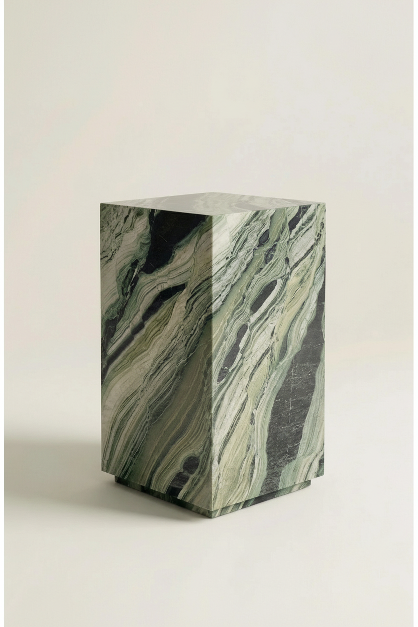 Fantasy Green marble Standard plinth, 400 × 400 × 900 mm — PLNTH Edition