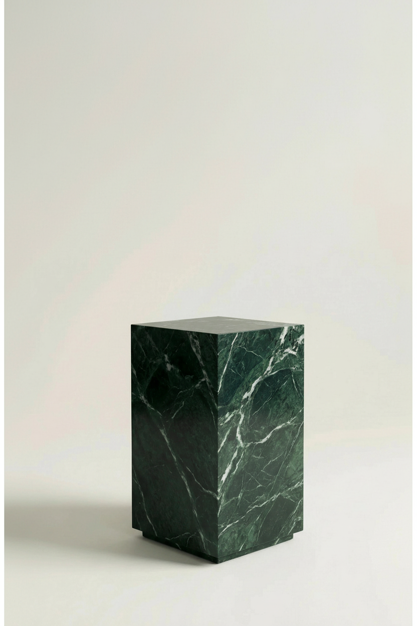 Verde Alpi marble Standard plinth, 400 × 400 × 900 mm — PLNTH Edition
