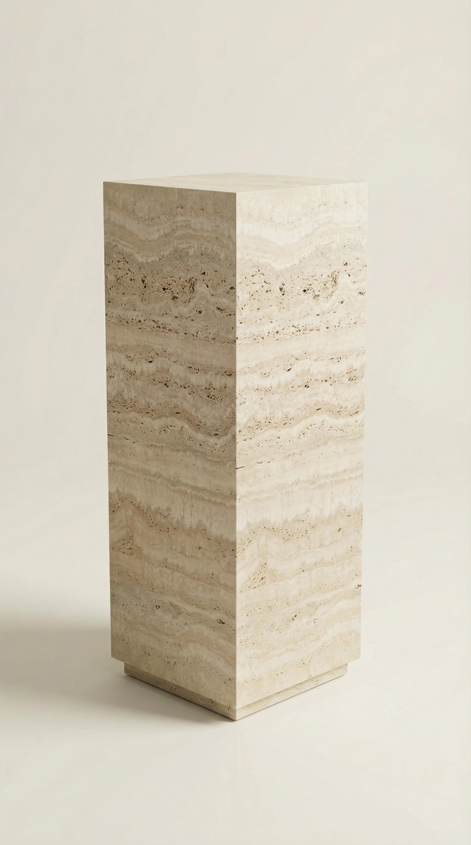 Travertino Bianco Classico plinth, Tall — PLNTH Series 01