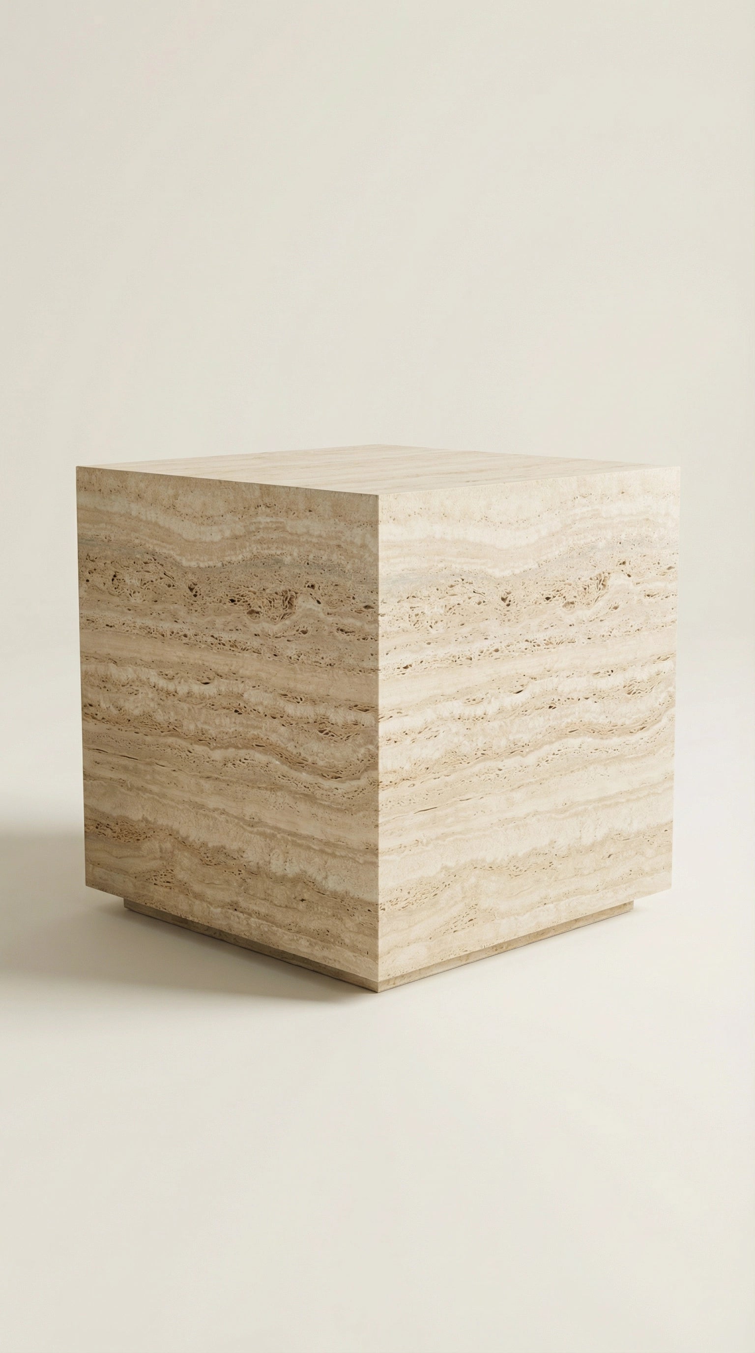 Travertino Bianco Classico plinth, Short — PLNTH Series 01
