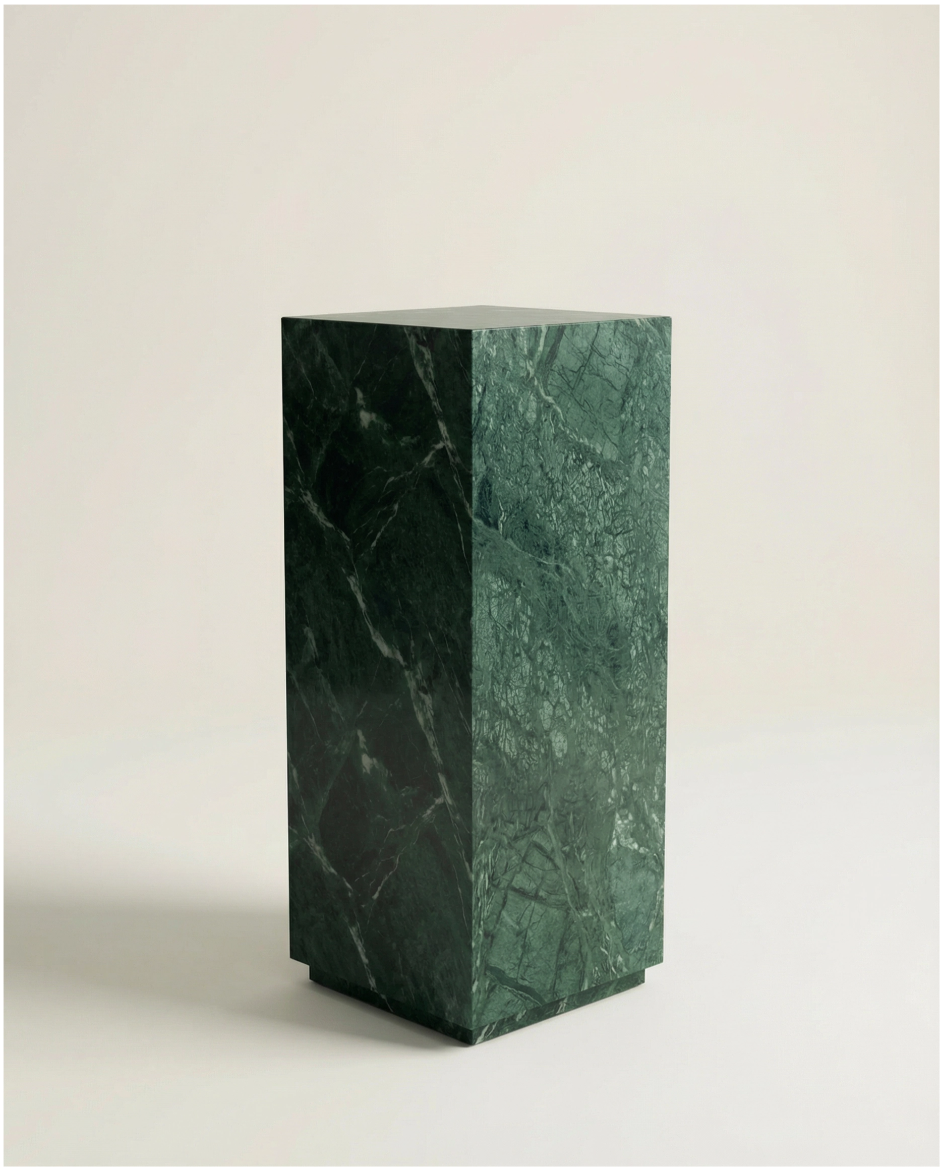 Verde Guatemala marble plinth, Tall — PLNTH Series 01