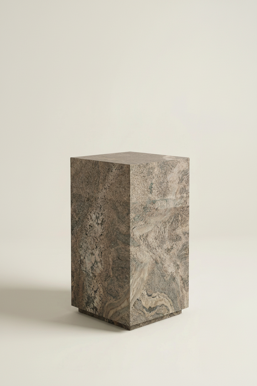 African Fantasy granite Standard plinth, 400 × 400 × 900 mm — PLNTH Edition